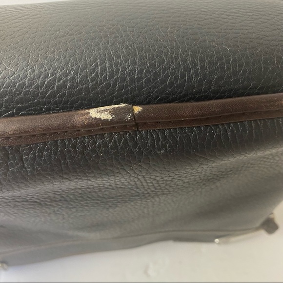 Brighton Vintage Two-Tone Leather Bucket Bag Purse - Picture 8 of 11